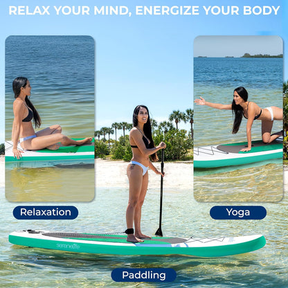 Stand up Inflatable Paddle Board with Premium SUP Accessories – Wide Stable Design with Non-Slip EVA Deck Pad for Adults and Youth of All Skill Levels