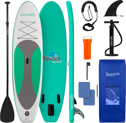 Stand up Inflatable Paddle Board with Premium SUP Accessories – Wide Stable Design with Non-Slip EVA Deck Pad for Adults and Youth of All Skill Levels